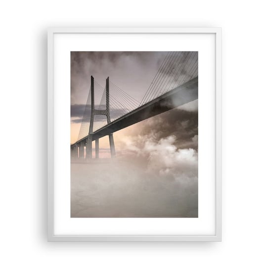 Obraz - Plakat - Nad rzeką, której nie ma - 40x50cm - Krajobraz Most Architektura - Foto Plakaty w ramie koloru białego do Salonu Sypialni ARTTOR ARTTOR