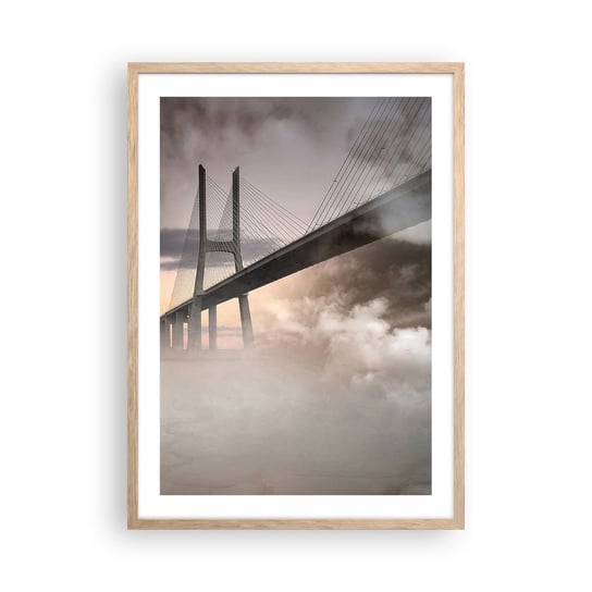 Obraz - Plakat - Nad rzeką, której nie ma - 50x70cm - Krajobraz Most Architektura - Nowoczesny modny obraz Plakat rama jasny dąb ARTTOR ARTTOR