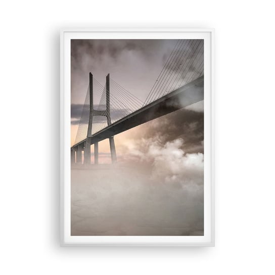 Obraz - Plakat - Nad rzeką, której nie ma - 70x100cm - Krajobraz Most Architektura - Foto Plakaty w ramie koloru białego do Salonu Sypialni ARTTOR ARTTOR