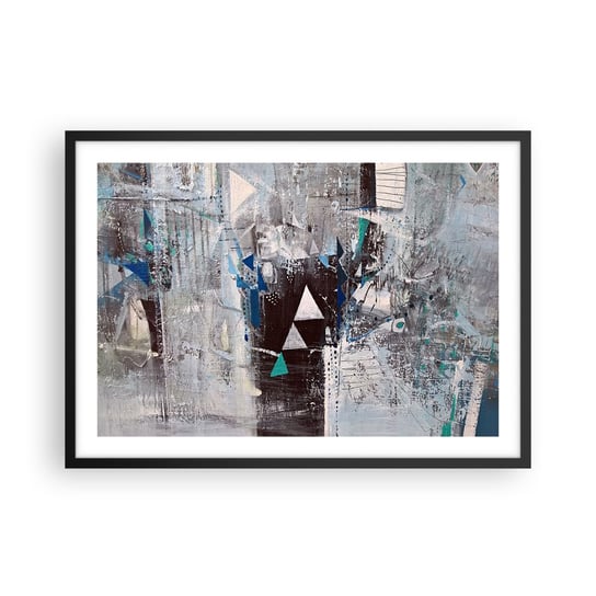 Obraz - Plakat - Nadrzędny porządek trójkątów - 70x50cm - Abstrakcja Sztuka Nowoczesny Wzór - Nowoczesny modny obraz Plakat czarna rama ARTTOR ARTTOR