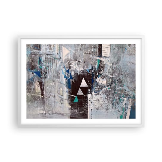 Obraz - Plakat - Nadrzędny porządek trójkątów - 70x50cm - Abstrakcja Sztuka Nowoczesny Wzór - Nowoczesny modny obraz Plakat rama biała ARTTOR ARTTOR