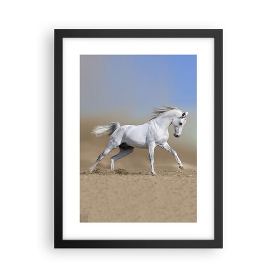 Obraz - Plakat - Najpiękniejsza arabska baśń - 30x40cm - Koń Zwierzęta Galop - Foto Plakaty na ścianę w czarnej ramie - Plakat do Salonu Sypialni ARTTOR ARTTOR