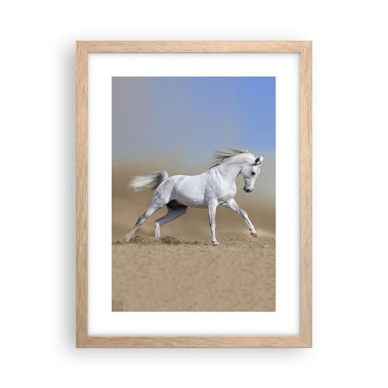 Obraz - Plakat - Najpiękniejsza arabska baśń - 30x40cm - Koń Zwierzęta Galop - Foto Plakaty na ścianę w ramie jasny dąb - Plakat do Salonu Sypialni ARTTOR ARTTOR