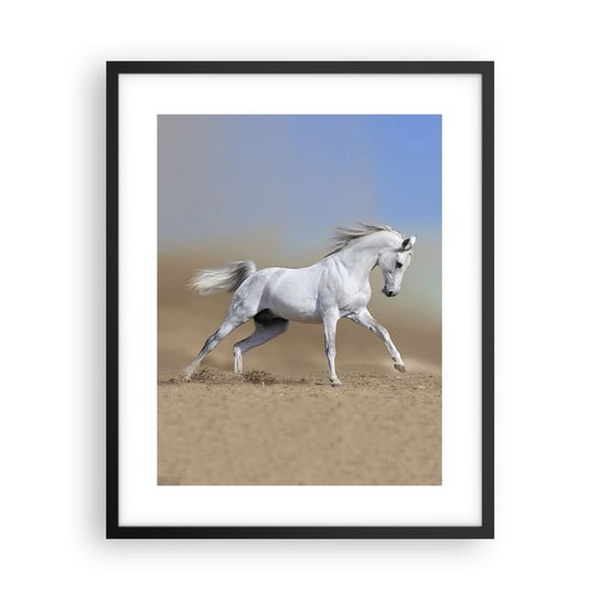 Obraz - Plakat - Najpiękniejsza arabska baśń - 40x50cm - Koń Zwierzęta Galop - Foto Plakaty w ramie koloru czarnego do Salonu Sypialni ARTTOR ARTTOR