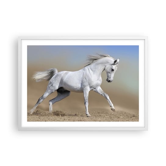 Obraz - Plakat - Najpiękniejsza arabska baśń - 70x50cm - Koń Zwierzęta Galop - Nowoczesny modny obraz Plakat rama biała ARTTOR ARTTOR