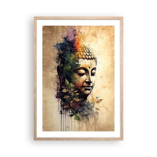 Obraz - Plakat - Namaste! - 50x70cm - Budda Medytacja Indie - Nowoczesny modny obraz Plakat rama jasny dąb ARTTOR ARTTOR