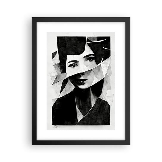 Obraz - Plakat - Naprawdę jaka jesteś… - 30x40cm - Portret Kobieta Czarno-Biały - Foto Plakaty na ścianę w czarnej ramie - Plakat do Salonu Sypialni ARTTOR ARTTOR