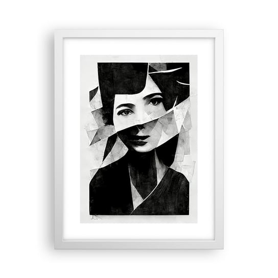 Obraz - Plakat - Naprawdę jaka jesteś… - 30x40cm - Portret Kobieta Czarno-Biały - Foto Plakaty na ścianę w ramie białej - Plakat do Salonu Sypialni ARTTOR ARTTOR