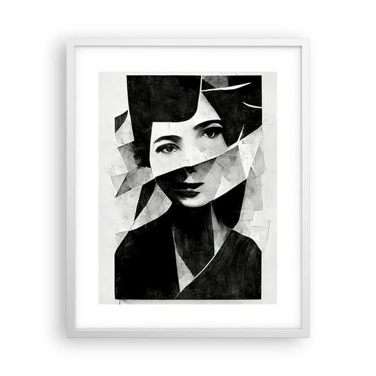 Obraz - Plakat - Naprawdę jaka jesteś… - 40x50cm - Portret Kobieta Czarno-Biały - Foto Plakaty w ramie koloru białego do Salonu Sypialni ARTTOR ARTTOR
