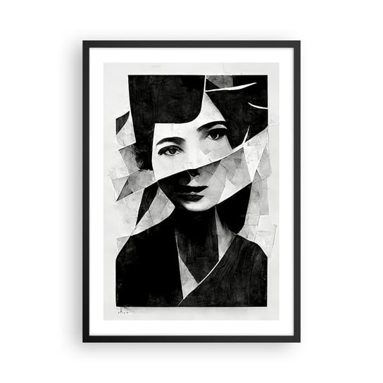 Obraz - Plakat - Naprawdę jaka jesteś… - 50x70cm - Portret Kobieta Czarno-Biały - Nowoczesny modny obraz Plakat czarna rama ARTTOR ARTTOR