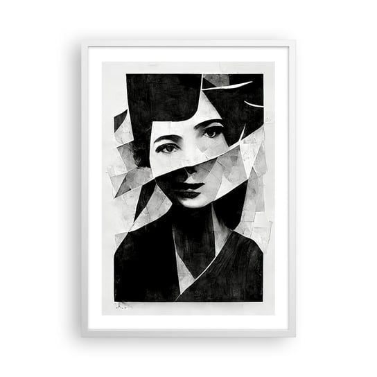 Obraz - Plakat - Naprawdę jaka jesteś… - 50x70cm - Portret Kobieta Czarno-Biały - Nowoczesny modny obraz Plakat rama biała ARTTOR ARTTOR