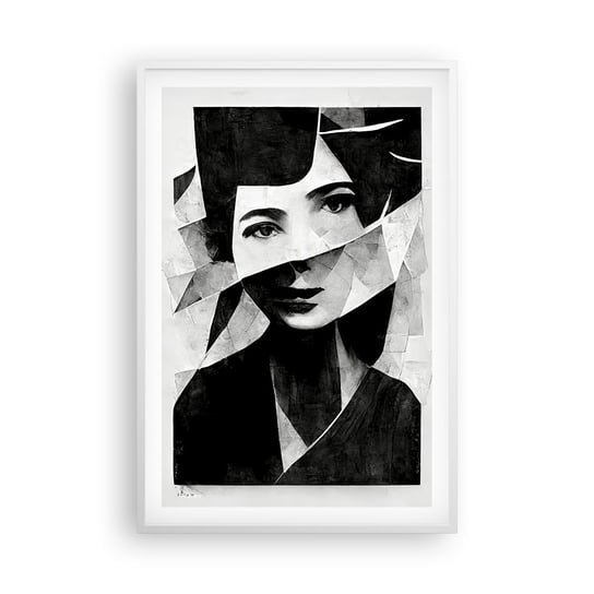 Obraz - Plakat - Naprawdę jaka jesteś… - 61x91cm - Portret Kobieta Czarno-Biały - Foto Plakaty na ścianę w ramie białej - Plakat do Salonu Sypialni ARTTOR ARTTOR