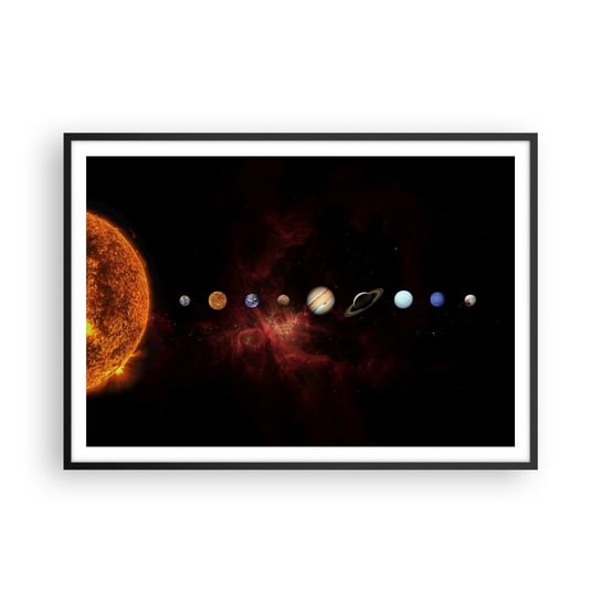 Obraz - Plakat - Nasza okolica - 100x70cm - Układ Słoneczny Planety Kosmos - Foto Plakaty w ramie koloru czarnego do Salonu Sypialni ARTTOR ARTTOR