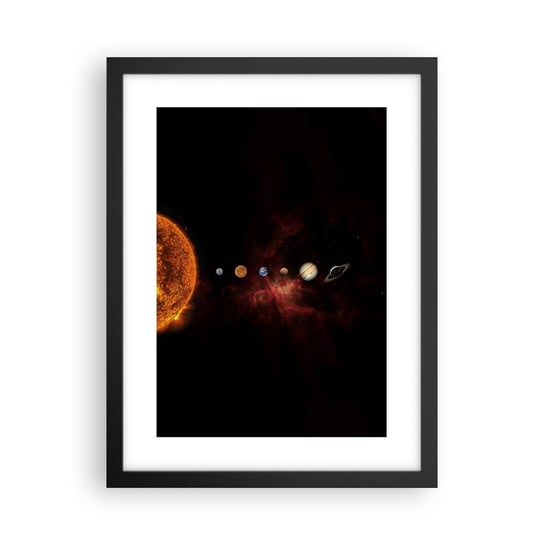 Obraz - Plakat - Nasza okolica - 30x40cm - Układ Słoneczny Planety Kosmos - Foto Plakaty na ścianę w czarnej ramie - Plakat do Salonu Sypialni ARTTOR ARTTOR