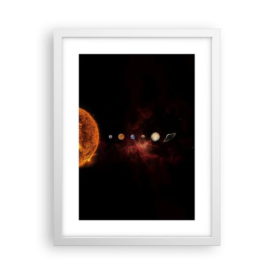 Obraz - Plakat - Nasza okolica - 30x40cm - Układ Słoneczny Planety Kosmos - Foto Plakaty na ścianę w ramie białej - Plakat do Salonu Sypialni ARTTOR ARTTOR