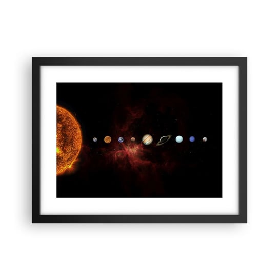 Obraz - Plakat - Nasza okolica - 40x30cm - Układ Słoneczny Planety Kosmos - Foto Plakaty na ścianę w czarnej ramie - Plakat do Salonu Sypialni ARTTOR ARTTOR