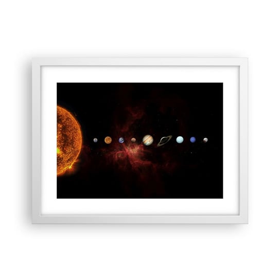 Obraz - Plakat - Nasza okolica - 40x30cm - Układ Słoneczny Planety Kosmos - Foto Plakaty na ścianę w ramie białej - Plakat do Salonu Sypialni ARTTOR ARTTOR