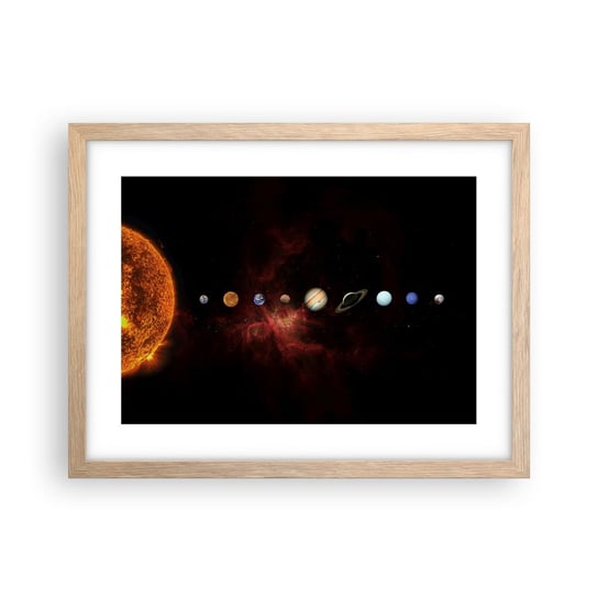 Obraz - Plakat - Nasza okolica - 40x30cm - Układ Słoneczny Planety Kosmos - Foto Plakaty na ścianę w ramie jasny dąb - Plakat do Salonu Sypialni ARTTOR ARTTOR