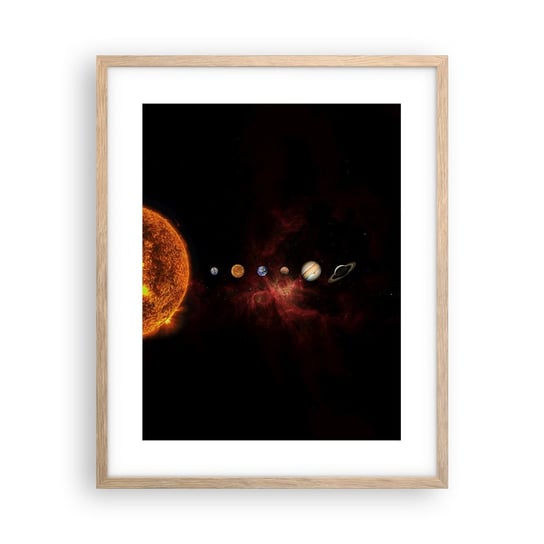 Obraz - Plakat - Nasza okolica - 40x50cm - Układ Słoneczny Planety Kosmos - Foto Plakaty w ramie koloru jasny dąb do Salonu Sypialni ARTTOR ARTTOR