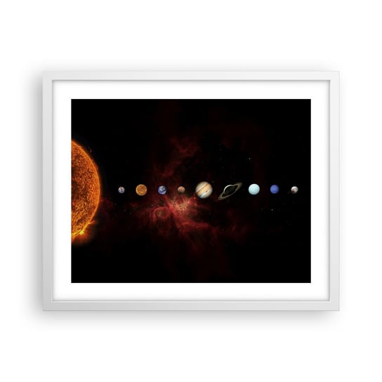 Obraz - Plakat - Nasza okolica - 50x40cm - Układ Słoneczny Planety Kosmos - Foto Plakaty w ramie koloru białego do Salonu Sypialni ARTTOR ARTTOR