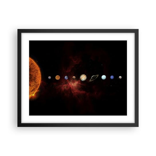 Obraz - Plakat - Nasza okolica - 50x40cm - Układ Słoneczny Planety Kosmos - Foto Plakaty w ramie koloru czarnego do Salonu Sypialni ARTTOR ARTTOR