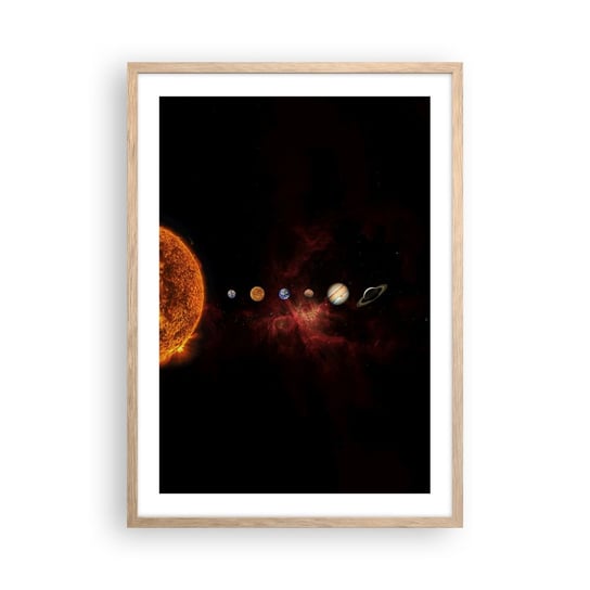 Obraz - Plakat - Nasza okolica - 50x70cm - Układ Słoneczny Planety Kosmos - Nowoczesny modny obraz Plakat rama jasny dąb ARTTOR ARTTOR