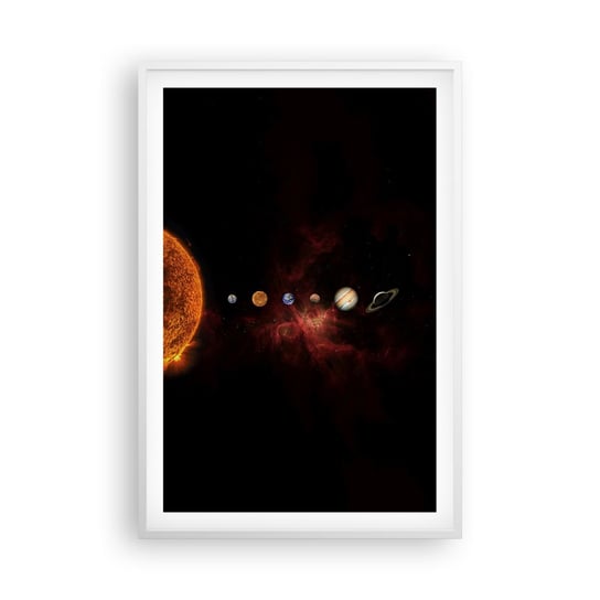 Obraz - Plakat - Nasza okolica - 61x91cm - Układ Słoneczny Planety Kosmos - Foto Plakaty na ścianę w ramie białej - Plakat do Salonu Sypialni ARTTOR ARTTOR
