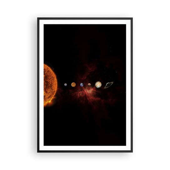 Obraz - Plakat - Nasza okolica - 70x100cm - Układ Słoneczny Planety Kosmos - Foto Plakaty w ramie koloru czarnego do Salonu Sypialni ARTTOR ARTTOR