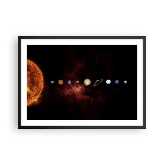 Obraz - Plakat - Nasza okolica - 70x50cm - Układ Słoneczny Planety Kosmos - Nowoczesny modny obraz Plakat czarna rama ARTTOR ARTTOR