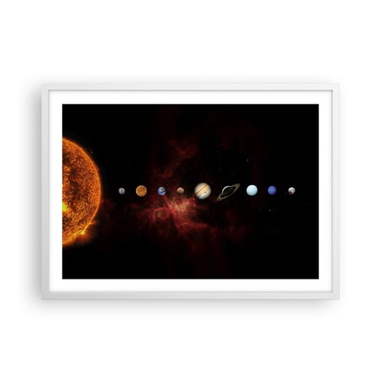 Obraz - Plakat - Nasza okolica - 70x50cm - Układ Słoneczny Planety Kosmos - Nowoczesny modny obraz Plakat rama biała ARTTOR ARTTOR