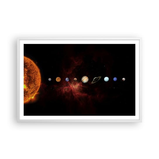 Obraz - Plakat - Nasza okolica - 91x61cm - Układ Słoneczny Planety Kosmos - Foto Plakaty na ścianę w ramie białej - Plakat do Salonu Sypialni ARTTOR ARTTOR