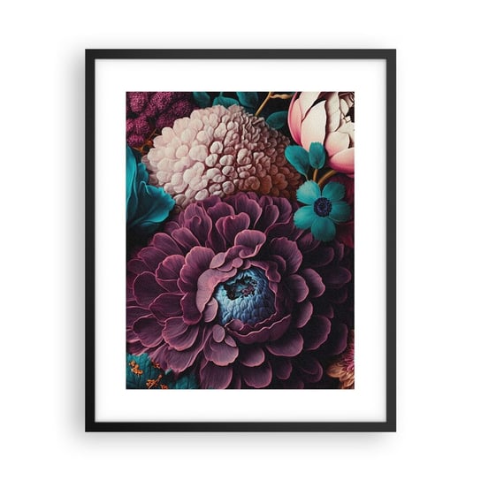 Obraz - Plakat - Natura na bogato - 40x50cm - Kwiaty Botanika Vintage - Foto Plakaty w ramie koloru czarnego do Salonu Sypialni ARTTOR ARTTOR