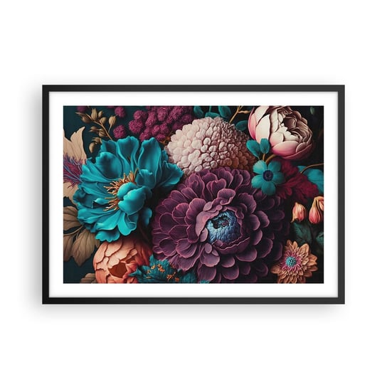 Obraz - Plakat - Natura na bogato - 70x50cm - Kwiaty Botanika Vintage - Nowoczesny modny obraz Plakat czarna rama ARTTOR ARTTOR