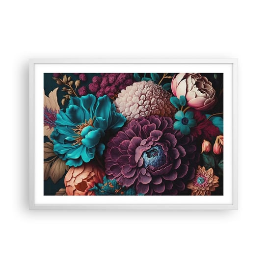 Obraz - Plakat - Natura na bogato - 70x50cm - Kwiaty Botanika Vintage - Nowoczesny modny obraz Plakat rama biała ARTTOR ARTTOR