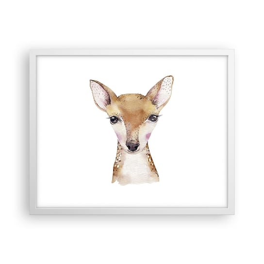 Obraz - Plakat - Natura niewinności - 50x40cm - Zwierzęta Grafika Sarna - Foto Plakaty w ramie koloru białego do Salonu Sypialni ARTTOR ARTTOR