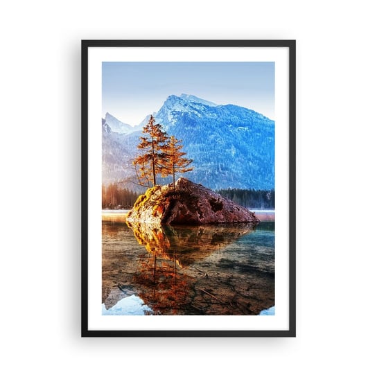 Obraz - Plakat - Natura w nowym świetle - 50x70cm - Krajobraz Góry Jezioro - Nowoczesny modny obraz Plakat czarna rama ARTTOR ARTTOR