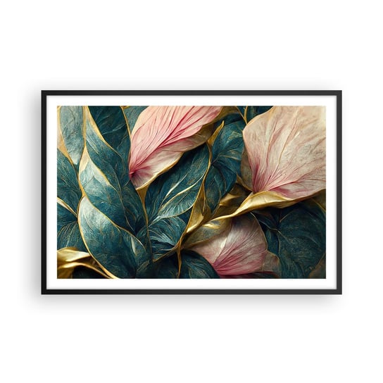 Obraz - Plakat - Naturalna elegancja i styl - 91x61cm - Art Deco Kwiaty Elegancja - Foto Plakaty na ścianę w czarnej ramie - Plakat do Salonu Sypialni ARTTOR ARTTOR