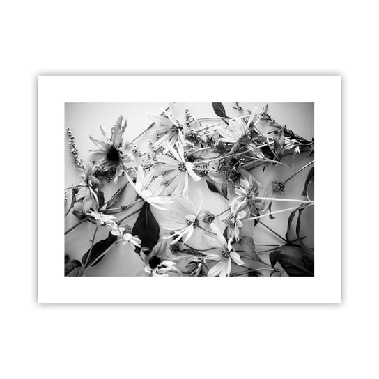 Obraz - Plakat - Nie-bukiet kwiatów - 40x30cm - Kwiaty Czarno-Biały Natura - Foto Plakaty na ścianę bez ramy - Plakat do Salonu Sypialni ARTTOR ARTTOR