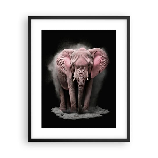 Obraz - Plakat - Nie myśl o różowym słoniu! - 40x50cm - Słońce Safari Afryka - Foto Plakaty w ramie koloru czarnego do Salonu Sypialni ARTTOR ARTTOR