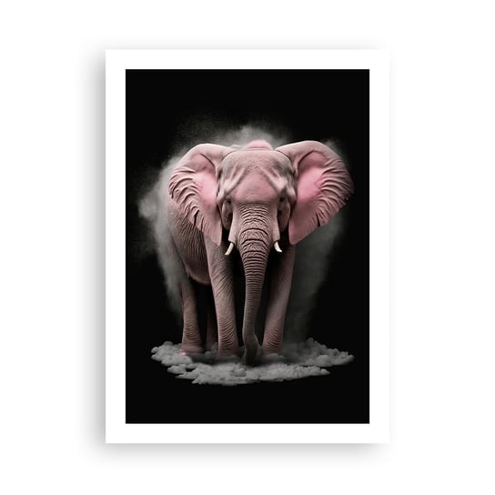 Obraz - Plakat - Nie myśl o różowym słoniu! - 50x70cm - Słońce Safari Afryka - Nowoczesny modny obraz Plakat bez ramy do Salonu Sypialni ARTTOR ARTTOR