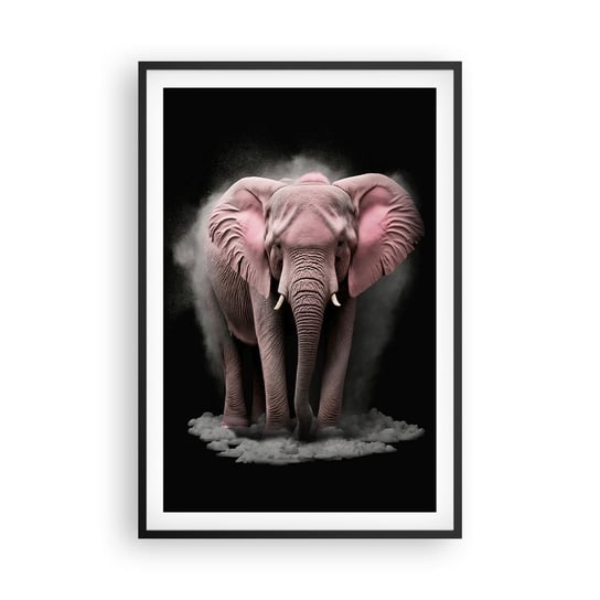 Obraz - Plakat - Nie myśl o różowym słoniu! - 61x91cm - Słońce Safari Afryka - Foto Plakaty na ścianę w czarnej ramie - Plakat do Salonu Sypialni ARTTOR ARTTOR