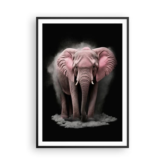 Obraz - Plakat - Nie myśl o różowym słoniu! - 70x100cm - Słońce Safari Afryka - Foto Plakaty w ramie koloru czarnego do Salonu Sypialni ARTTOR ARTTOR