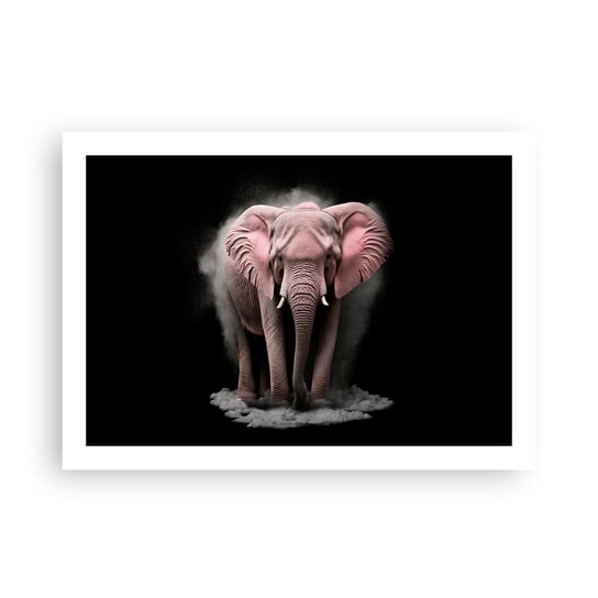 Obraz - Plakat - Nie myśl o różowym słoniu! - 70x50cm - Słońce Safari Afryka - Nowoczesny modny obraz Plakat bez ramy do Salonu Sypialni ARTTOR ARTTOR