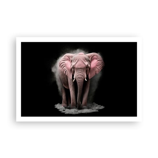 Obraz - Plakat - Nie myśl o różowym słoniu! - 91x61cm - Słońce Safari Afryka - Foto Plakaty na ścianę bez ramy - Plakat do Salonu Sypialni ARTTOR ARTTOR