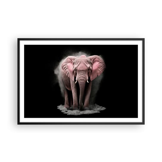 Obraz - Plakat - Nie myśl o różowym słoniu! - 91x61cm - Słońce Safari Afryka - Foto Plakaty na ścianę w czarnej ramie - Plakat do Salonu Sypialni ARTTOR ARTTOR