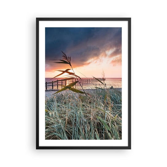 Obraz - Plakat - Nie przemija z wiatrem - 50x70cm - Krajobraz Morze Plaża - Nowoczesny modny obraz Plakat czarna rama ARTTOR ARTTOR