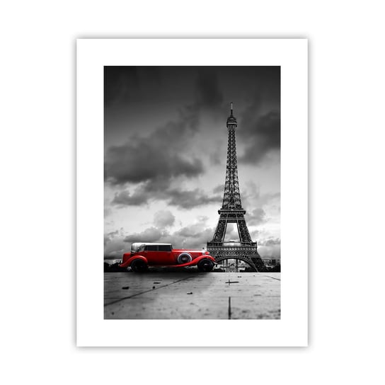 Obraz - Plakat - Nie tak dawno w Paryżu - 30x40cm - Motoryzacja Wieża Eiffla Paryż - Foto Plakaty na ścianę bez ramy - Plakat do Salonu Sypialni ARTTOR ARTTOR