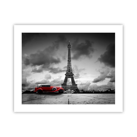 Obraz - Plakat - Nie tak dawno w Paryżu - 50x40cm - Motoryzacja Wieża Eiffla Paryż - Foto Plakaty bez ramy do Salonu Sypialni ARTTOR ARTTOR