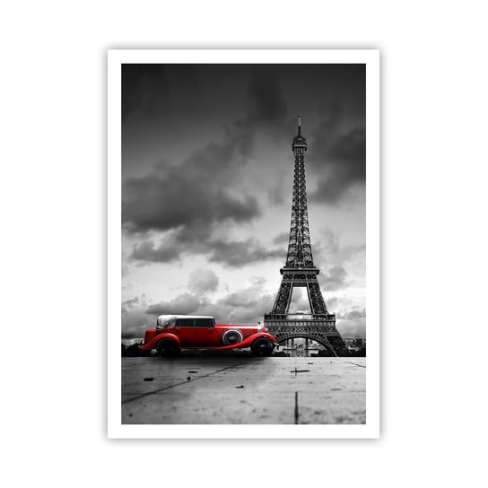 Obraz - Plakat - Nie tak dawno w Paryżu - 70x100cm - Motoryzacja Wieża Eiffla Paryż - Foto Plakaty bez ramy na ścianę do Salonu Sypialni ARTTOR ARTTOR