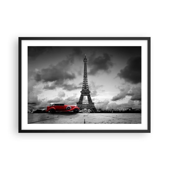 Obraz - Plakat - Nie tak dawno w Paryżu - 70x50cm - Motoryzacja Wieża Eiffla Paryż - Nowoczesny modny obraz Plakat czarna rama ARTTOR ARTTOR